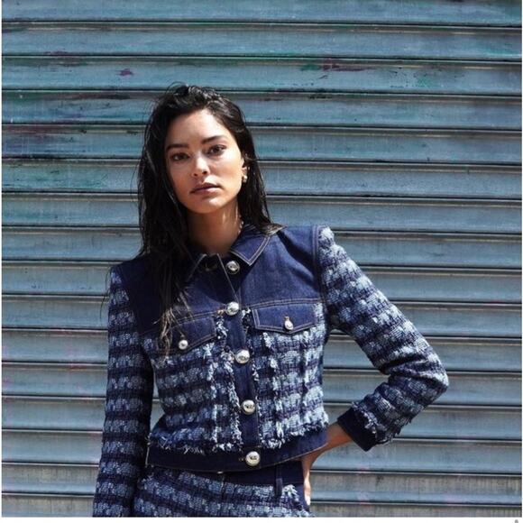 VERONICA BEARD |Santo Jacket Tweed Denim New! Size 8 - Picture 11 of 16